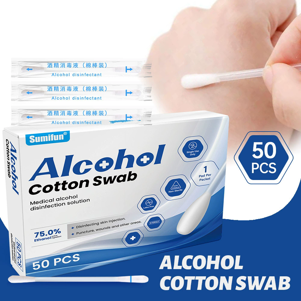50PC/box Sumifun Iodine Swab Disinfected First Aid Kitdisposable Medical Alcohol Cotton Stick Emergency Care Sanitary Supplies