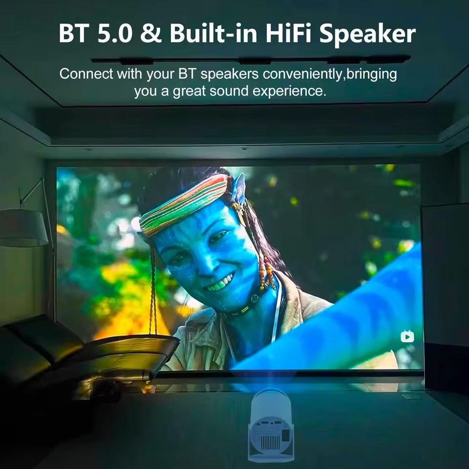 HY300 gun barrel projector Android 11 ultra HD bedroom wall projection portable HD projector