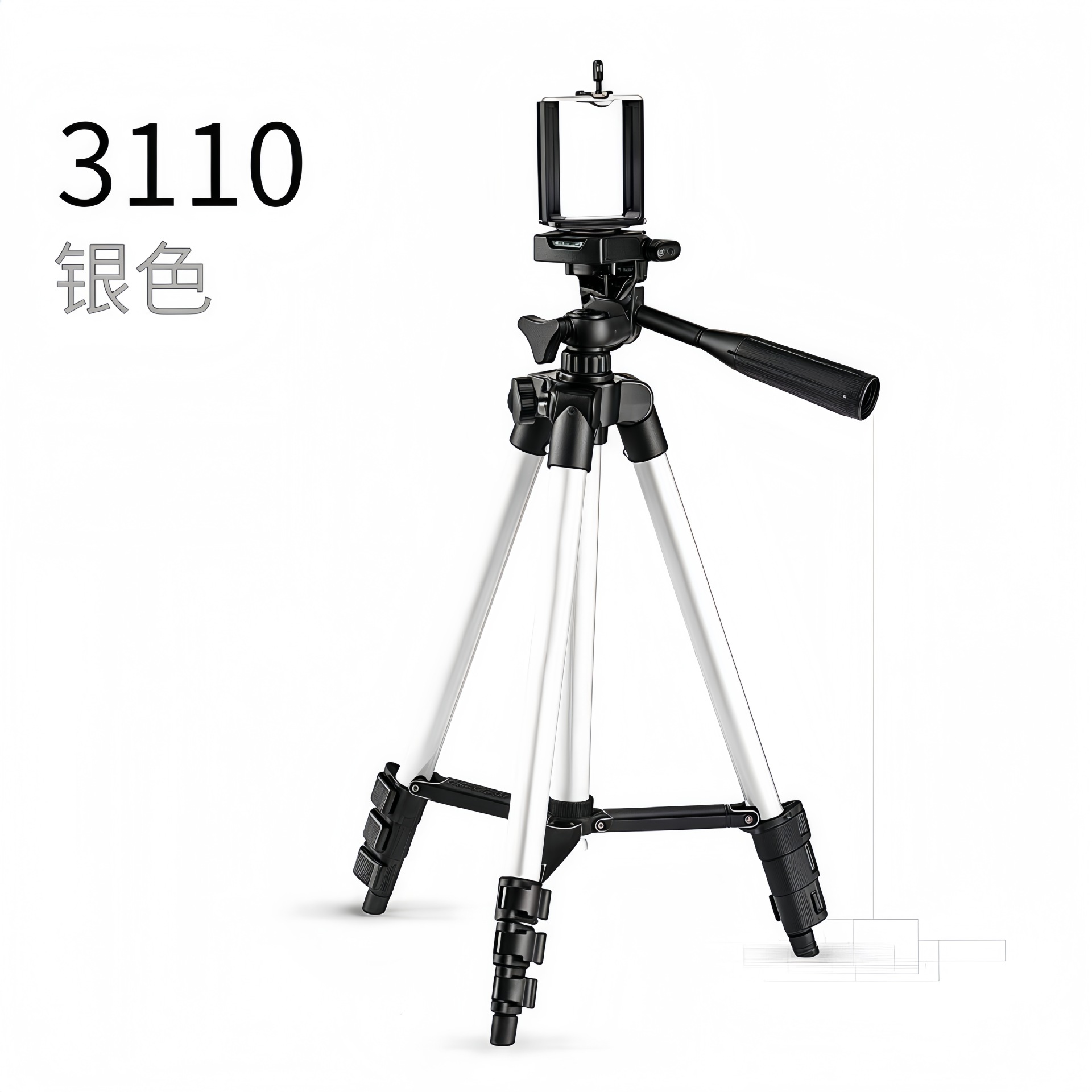 Mobile phone tripod 3120 black tripod four section aluminum alloy live streaming stand