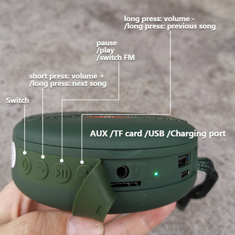 TG808 mini wireless bluetooth speaker wireless earphone two-in-one TWS subwoofer stereo hands-free multi-function / TF card / FM