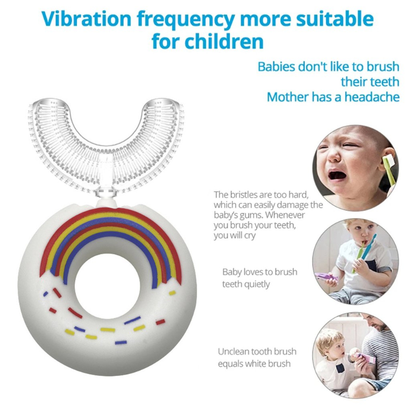 Manual Children's U-shaped Toothbrush Silicone Baby Oral Food Grade U-shaped Toothbrush Set