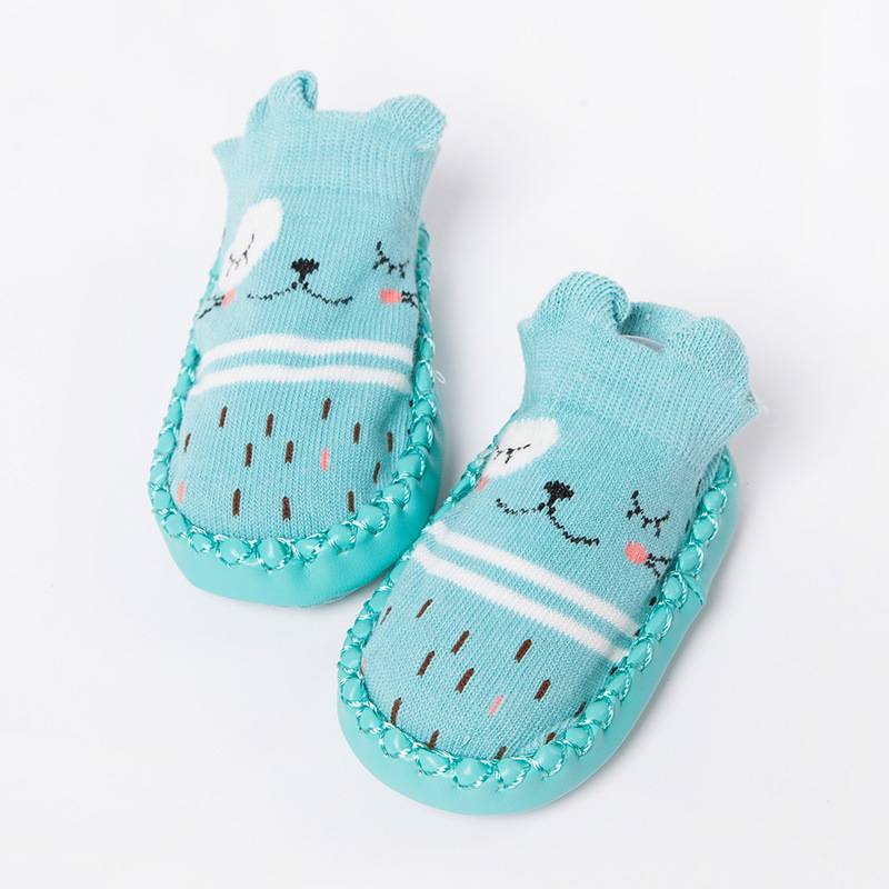 Baby Shoes Socks Children Infant Cartoon Socks Baby Gift Kids Indoor Floor Socks Leather Sole Non-Slip Thick Towel Socks