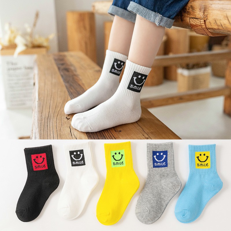 5 pairs of children's socks autumn and winter cartoon boys and girls cotton tube socks winter baby socks cotton socks