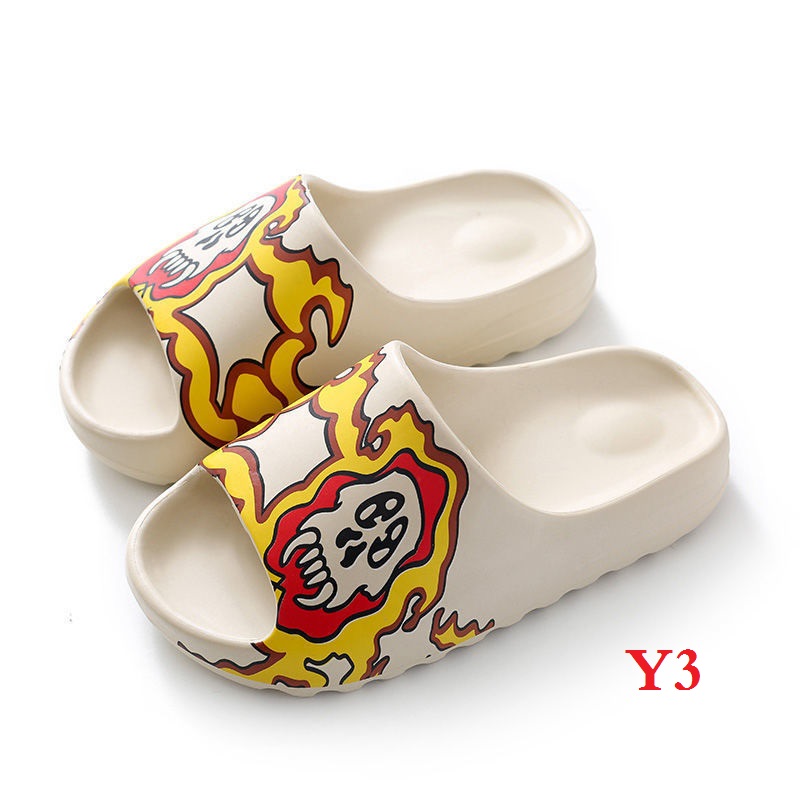 Men Women Yeezy Similar Sides Slippers Graffiti Sesame Street Skull Pattern Beach Shoes Sandals Indoor Outdoor Slipper