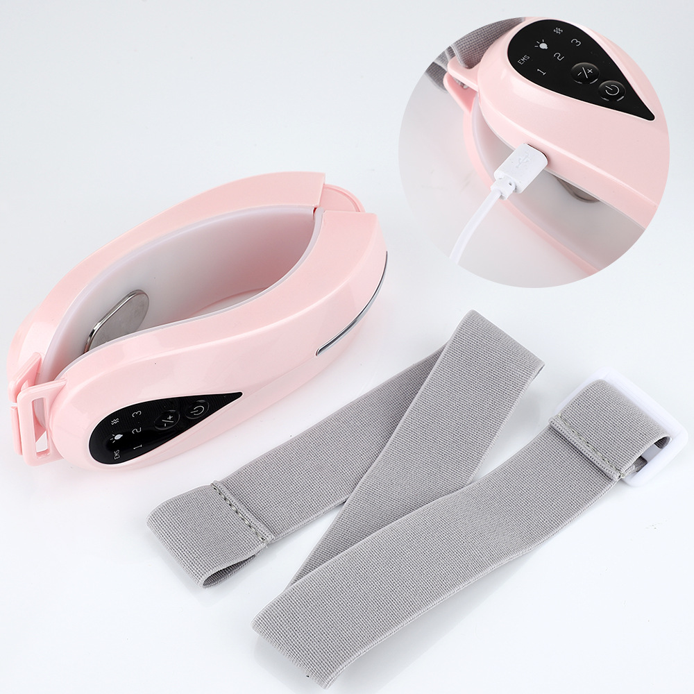 Facial Massager V-Line Lift Up Belt Red Blue Light Face Slimming Vibration Massager Face Lifting Device Reduce Double Chin