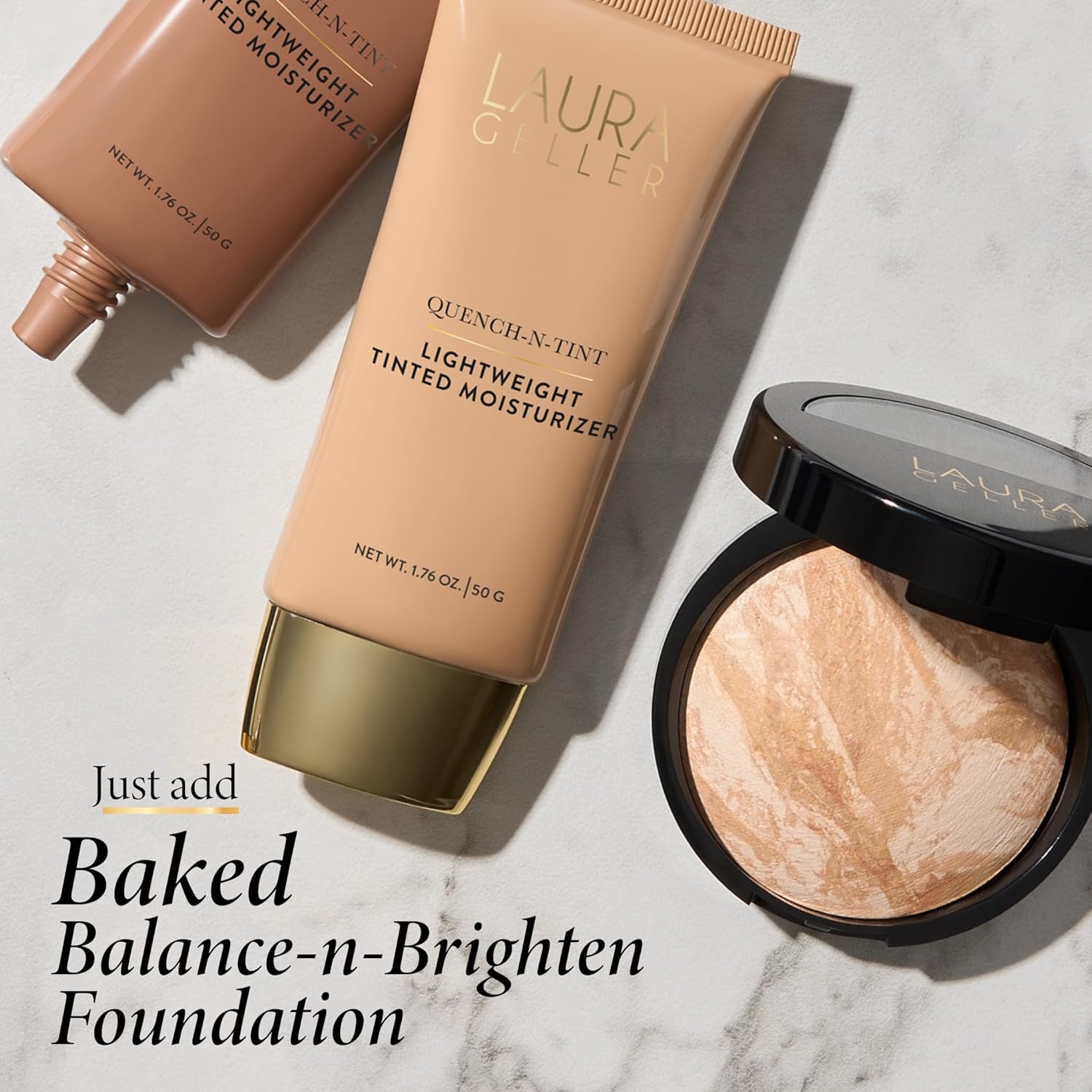 LAURA GELLER NEW YORK Quench-n-Tint Tinted Moisturizer - Sheer to Light Buildable Coverage - Natural Glow Finish - Lightweight Formula with Hyaluronic