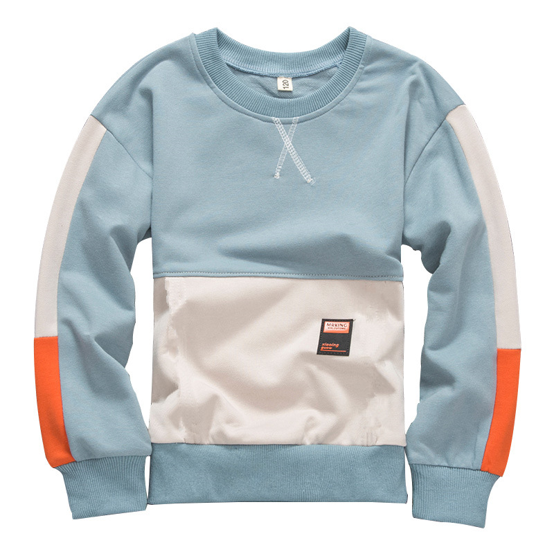 Boys' Spring and Autumn Wear Long Sleeve T-shirt 2024 New Mid sized Children's Hoodie Boys' Top Bottom Shirt Children's Body