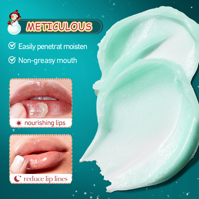 4PCS SADOER Christmas Set Brightening Lip Balm Moisturizing Anti Cracking Hydrating Repair Nourishing Lipstick Skin Care