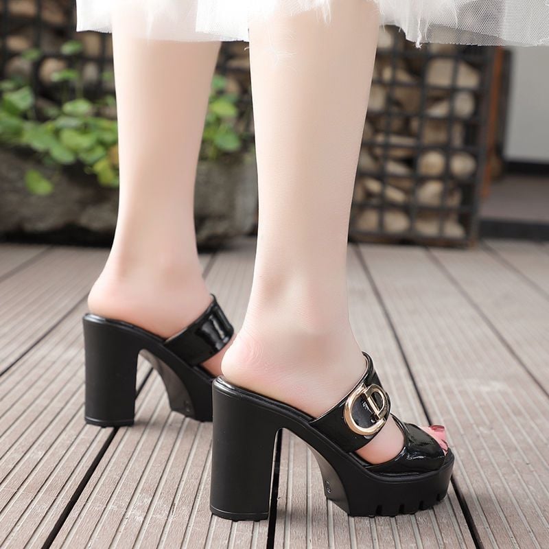 New Slip on High Heels Sandals Platform Slippers Trend Summer Slides Women Minimalist Sexy Comfortable Fashion Slippers