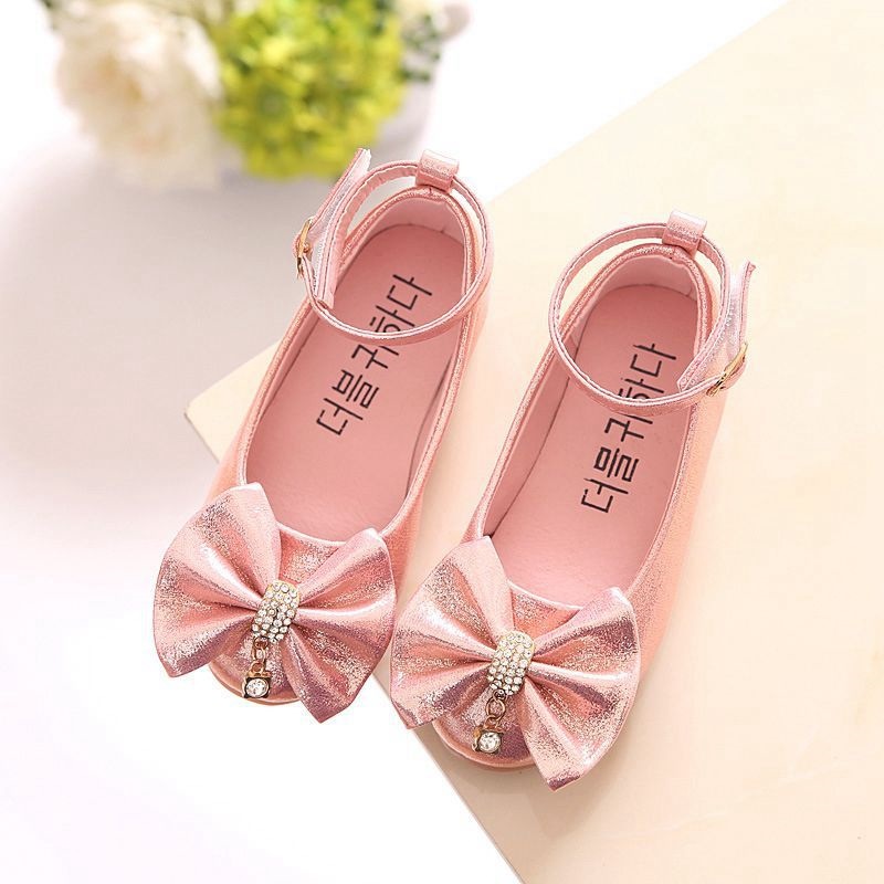 School Shoes For Girls Children Girl Fashion Princess Soild PU Bowknot Dance Toddler Quality Shoes Party Shoes Dropshipping