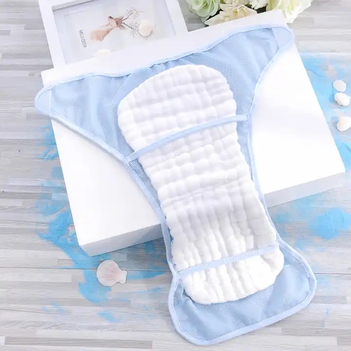 Excellent Quality Bonded Cotton Material Mesh Breathable Comfortable Toddler Diapers