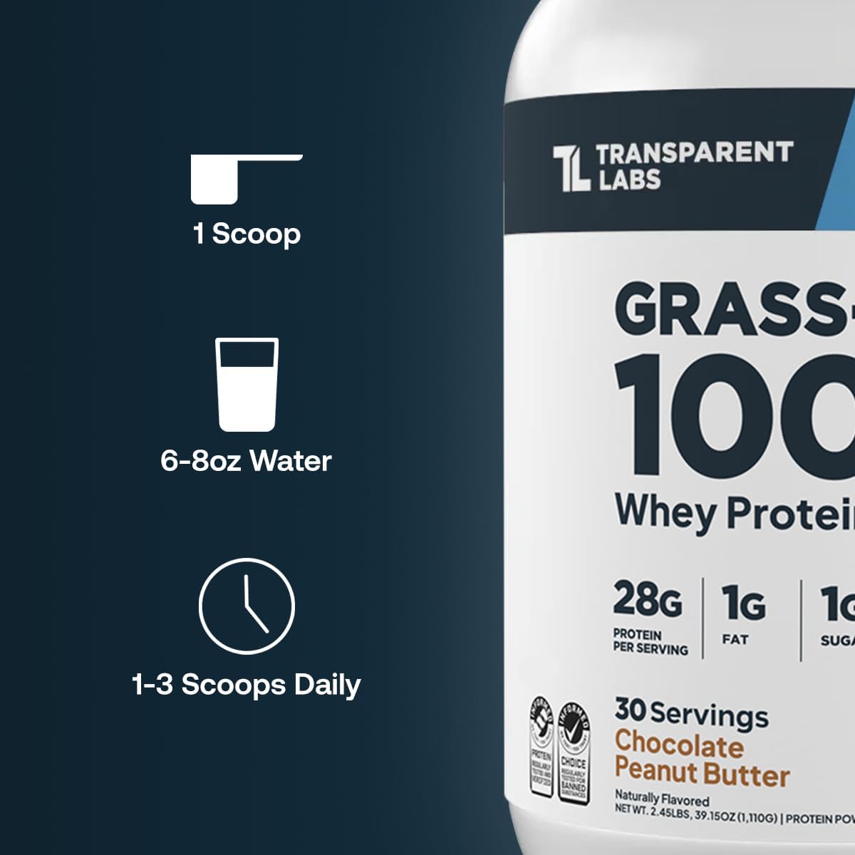 Transparent Labs Grass-Fed Whey Protein Isolate - Naturally Flavored, Gluten Free Whey Protein Powder with 28g of Protein per Serving & 9 Amino Acids