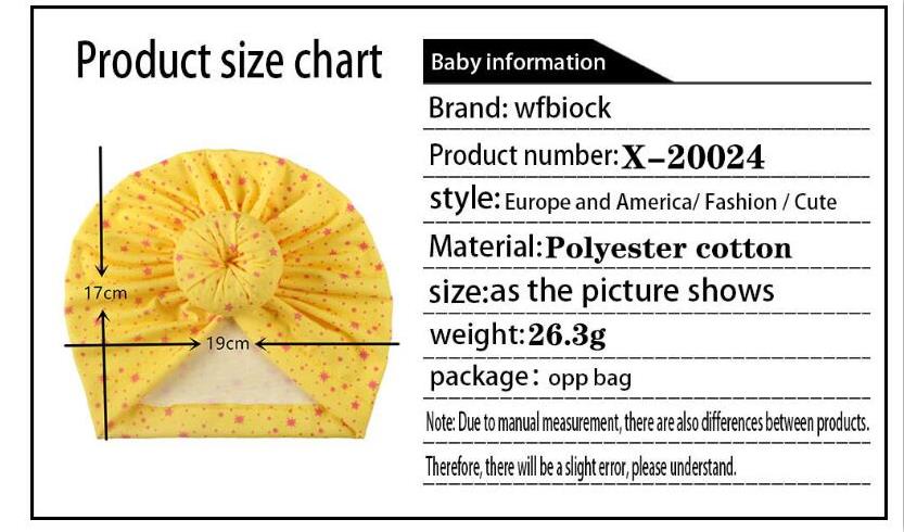 New baby products children's headscarf CAP baby star print knotting Indian Pullover