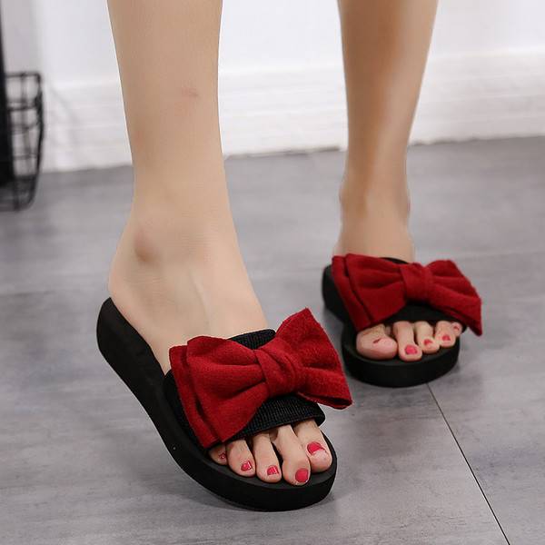 New Slippers Female Bow Slipper Slipper Beach Fashion Slipper