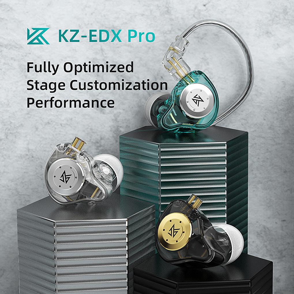 Kz EDXpro Dynamic Hifi Headphones In-ear Sports Headphones Wired Earbuds Volume Control Noise Cancelling Music Sport Earphones