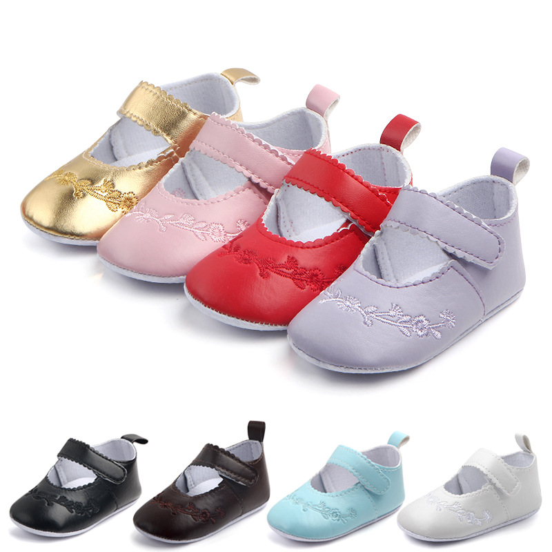 Baby Girls Kids Shoes Non-Slip Flower Toddlers First Walkers Newborn Infantil Princess Floral Boys Embroidery Bebes