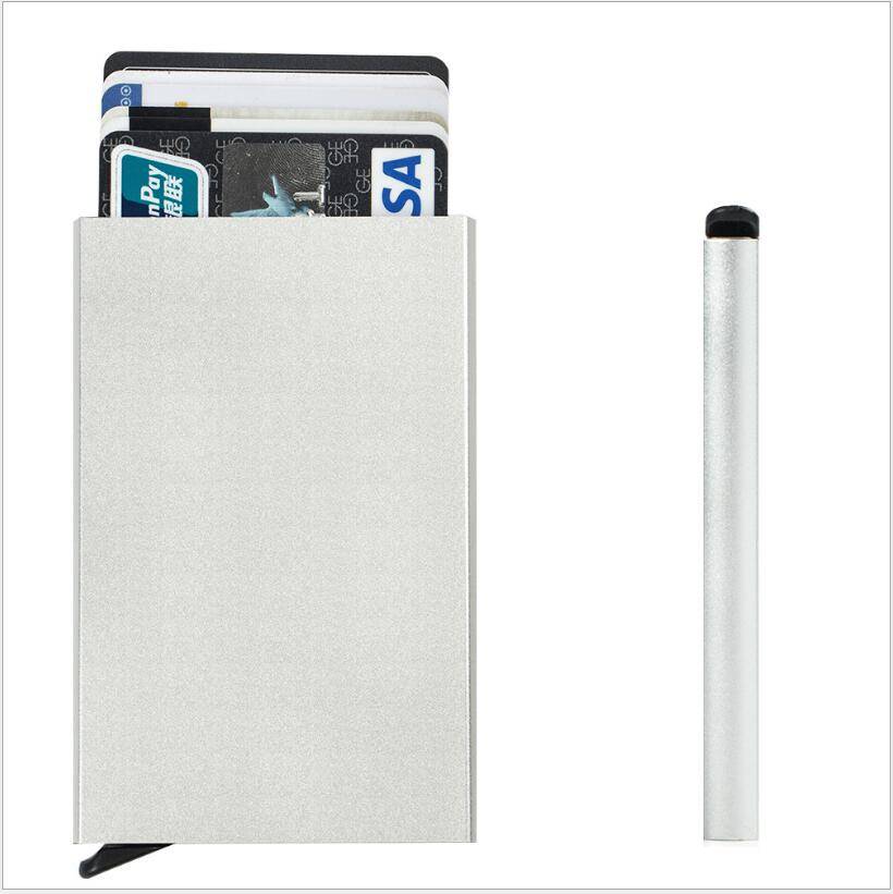 Sleek Magnetic-Release Brushed Aluminum Wallet – RFID-Shielded, Effortless One-Hand Open, Ultra-Thin Minimalist Design