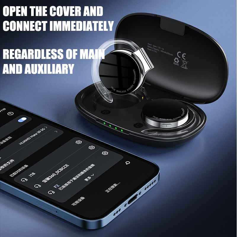 F2 TWS Earphones Bluetooth Night Running Lights Wireless Earbud Headset Sports Ear Buds Noise Cancelling Comfortable Sleepphones