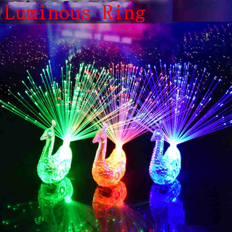 12cm/5inch LED Ring Toy Doll Luminous Bird with Flashing Tail & Colorful Light Children Holiday Party Favorite Gift 1pc