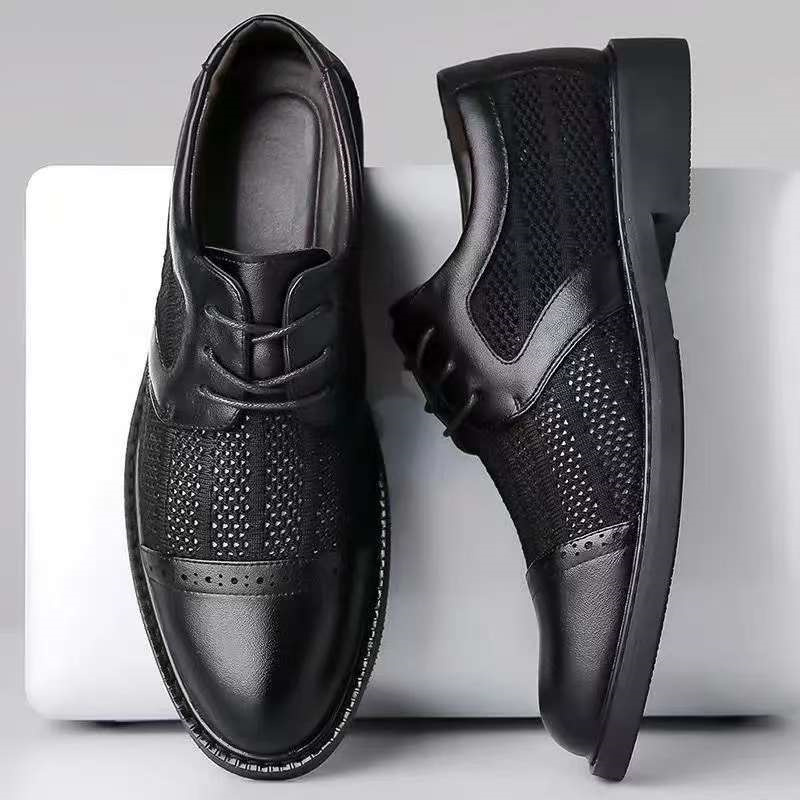 New Summer Business Men's Shoes Mesh Breathable Fashion Casual Shoes LeatherWork Shoes