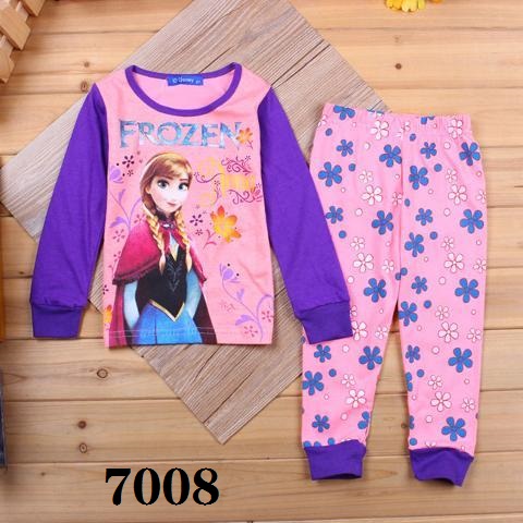 2pcs/set Cartoon Frozen Shirt Pant Set Baby Kid Girls Pajamas Set Nightwear Gift