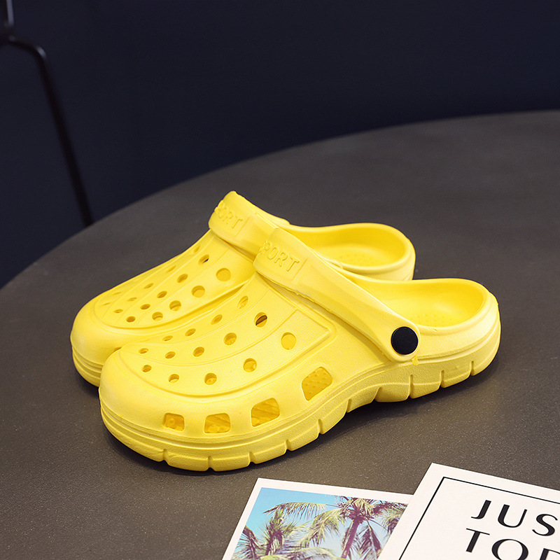 Non-slip garden Baotou nurse shoes flat heel hole sandals big head slippers men and women summer