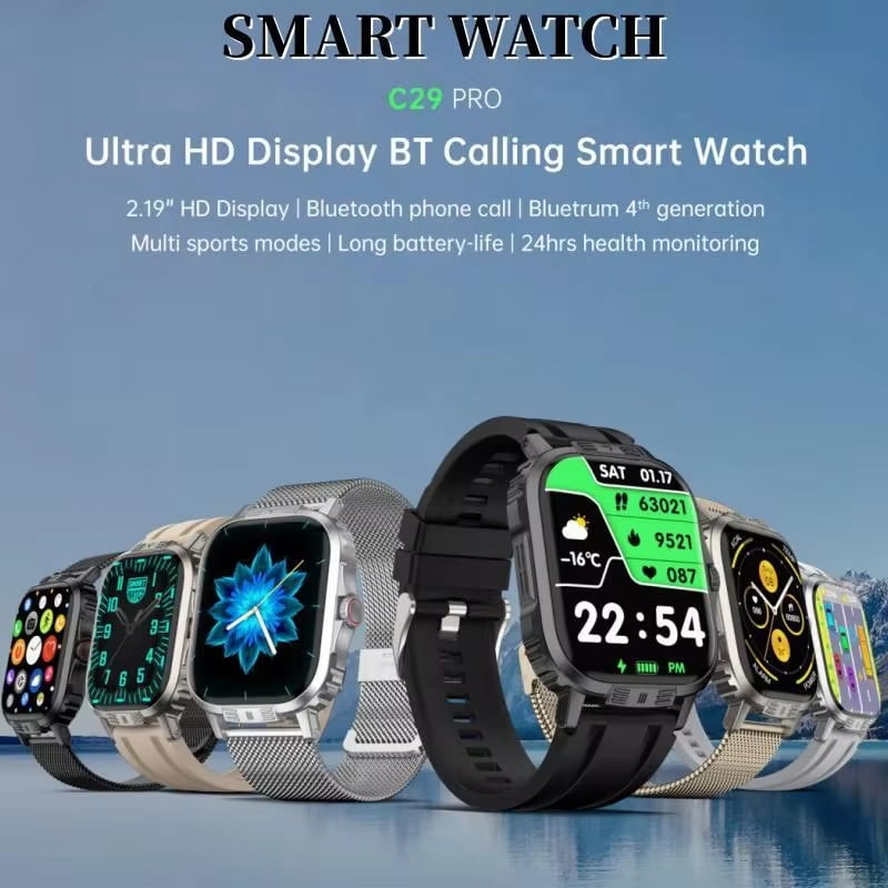 C29Pro New Bluetooth Call Smart Watch Men Waterproof Sport Fitness Tracker Weather Display Man Watch For Xiaomi Huawei Phone