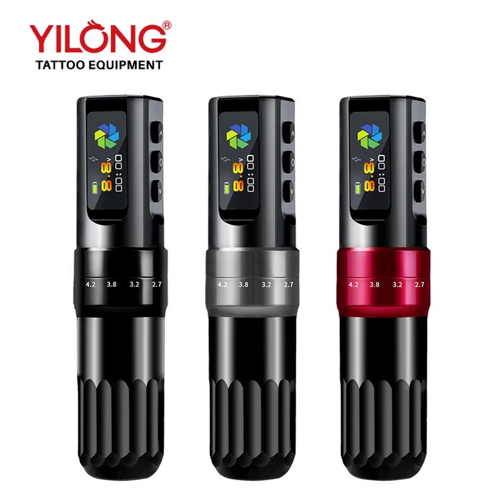 F3 Wireless Tattoo Machine Pen Adjustable Stroke Tattoo Pen With 2000Mah Battery Hollow Cup Motor OLED Display Tattoo Gun