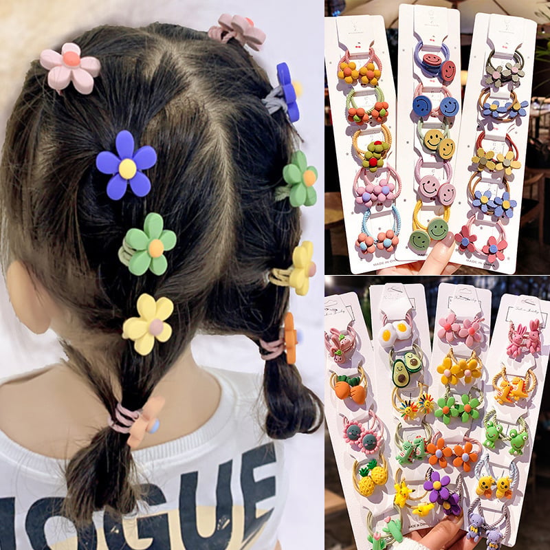Children's hair with rubber bands and flowers will not hurt, high elastic head rope, little girl hair accessories