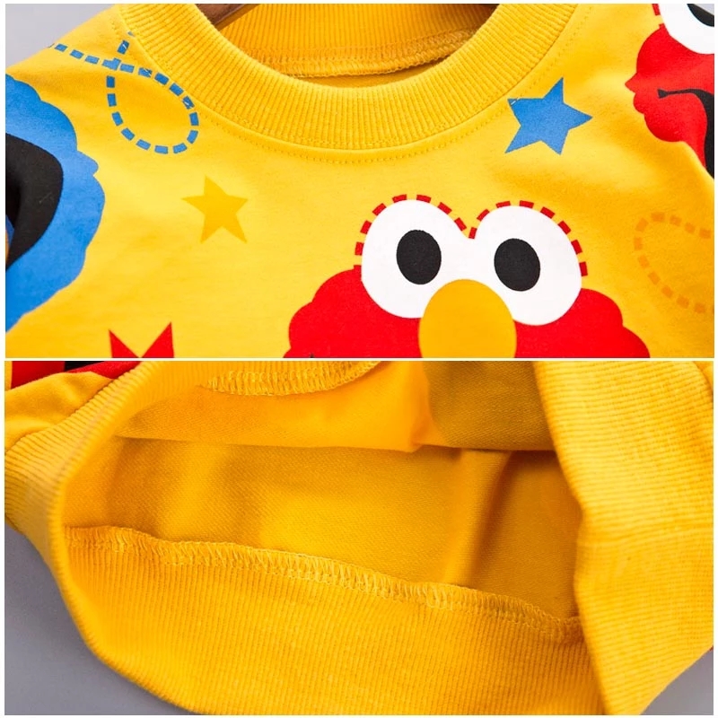 Boys Clothes Fashion Cartoon Boy Suit Set Casual Kids Costume Boy Clothing Set T-shit + Black Pants Children