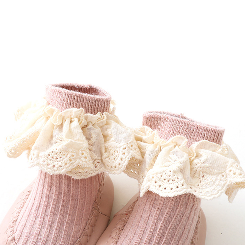 0-2Y autumn and winter baby slippers and socks, baby socks, anti-skid soles, children's socks, princess socks, shoes