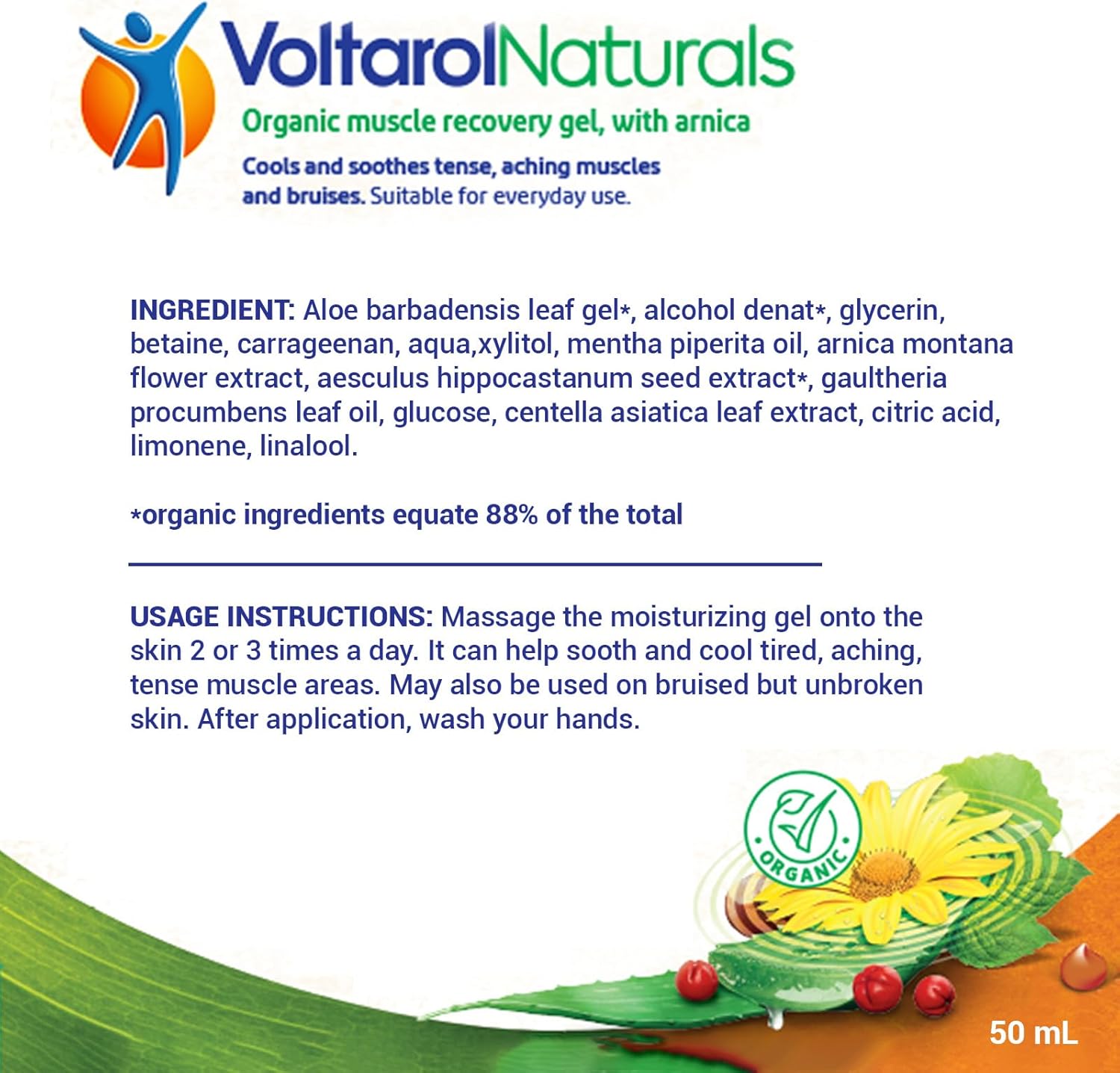 VoltarolNaturals Organic Plant-Based Cooling and Soothing Gel 50ml