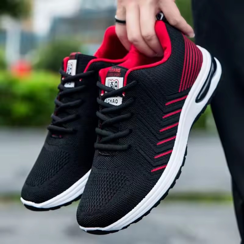 2025 new fashion flying knitting high-end men's shoes soft sole running casual shoes men's fashion sports shoes men's shoes