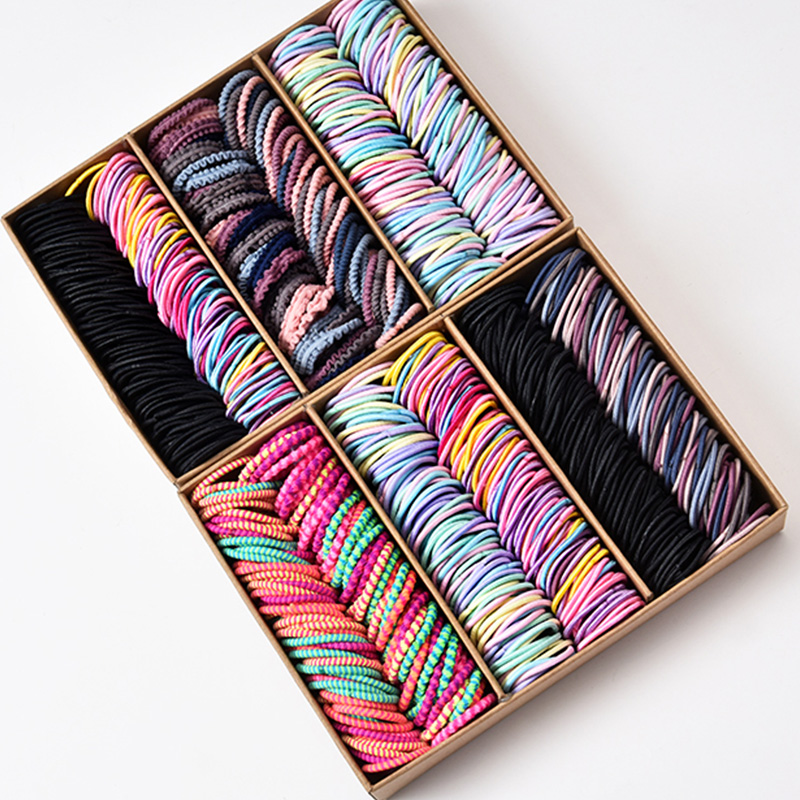 100PCS/ New Girls Cute Colorful Basic Elastic Hair Bands Tie Gum Scrunchie Ring Rubber Fashion Hair Accessories