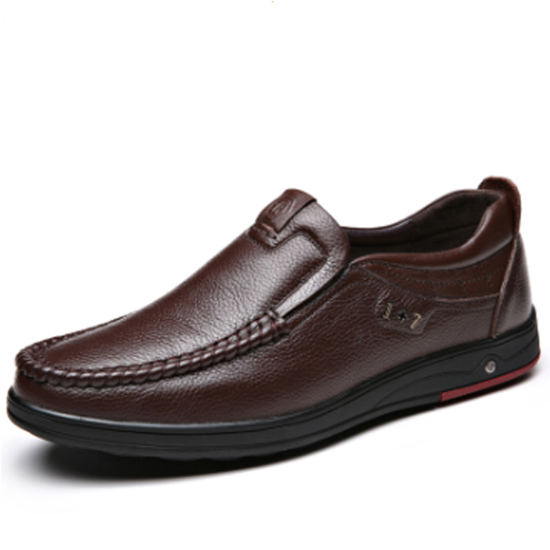 2025 Newly Men's Genuine Leather Shoes Size 38-47 Head Leather Soft Anti-slip Driving Shoes Man Spring Leather Shoes