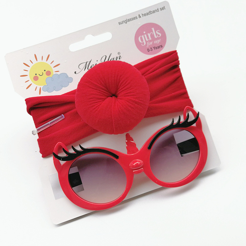 New Children's Hairband Sunglasses Set Donut Hairband Glasses Two-piece Set Anti-Purple Line Sunglasses