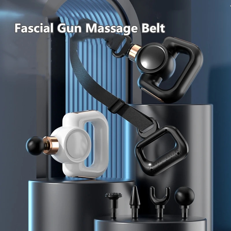 New Fascial Gun Muscle Relaxing And Relif Fatigue Vibration Massager Low Noise Multifunction Massage-Head and Belt Body Relaxer