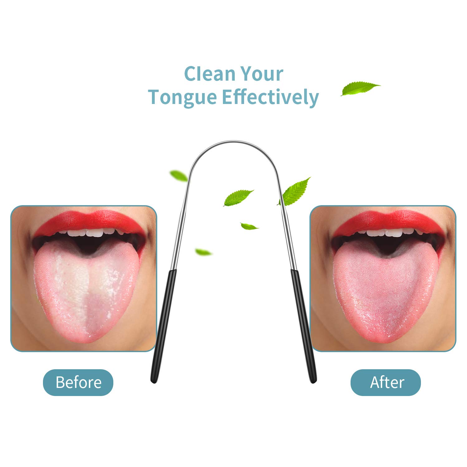 4Pcs Stainless Steel Tongue Scrapers Cleaners Reduce Bad Breath Oral Tongue Brushes Reusable Tongue Cleaning Tools &