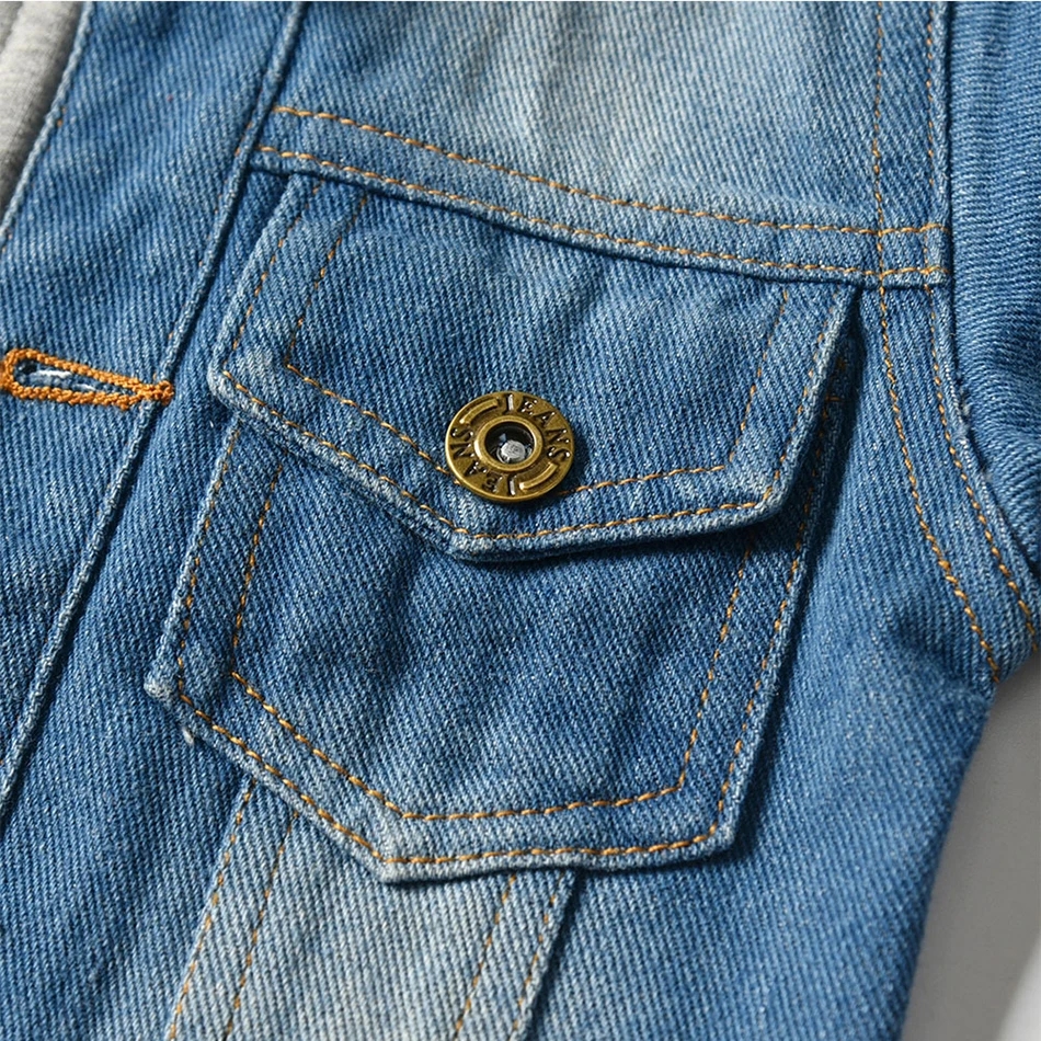 2023Autumn Fashion Jean jacket Unisex Zipper Long Sleeve Jacket Children's Wear