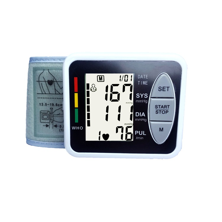Tonometer Automatic Wrist Digital Blood Pressure Monitor Digital lcd Sphgmomanometer Heart Beat Rate Pulse Meter