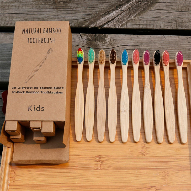 10pcs/set Child Soft Bristle Toothbrush for Children Teeth Bamboo Training Toothbrushes Baby Dental Care Tooth Brush