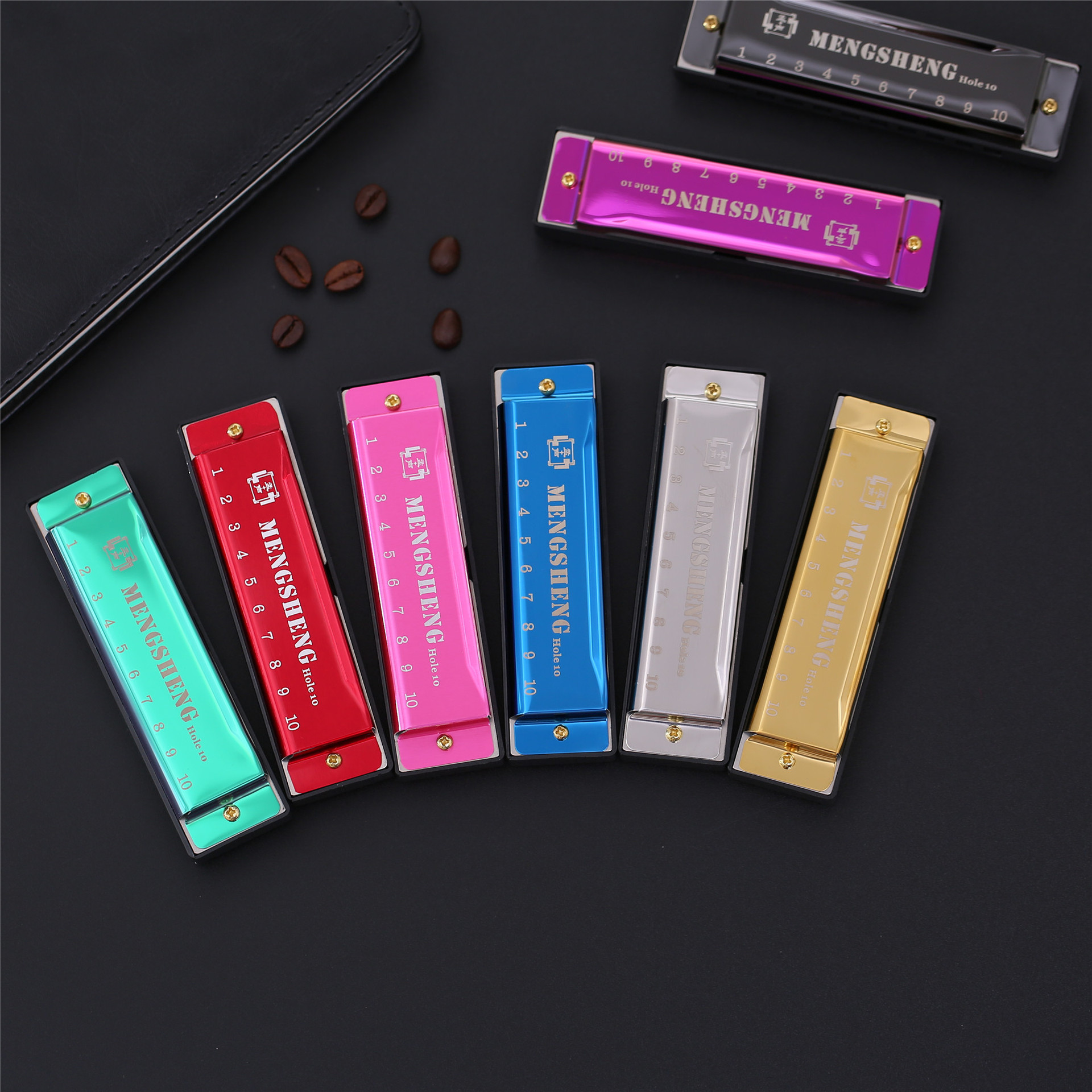 10-hole Harmonica Harmonica Educational Musical Instrument Beginner Teaching Playing Gift Copper Resin Harmonica Core
