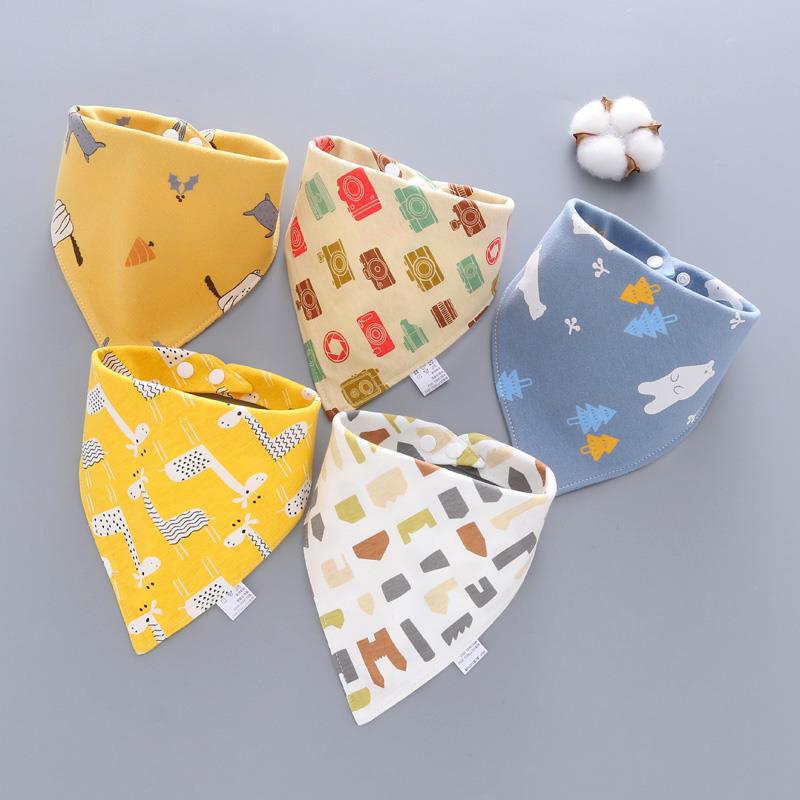 Baby Saliva Towel Baby Triangle Bandana Pure Cotton Double Snap Button Waterproof Newborn Bib Pocket Children Scarf