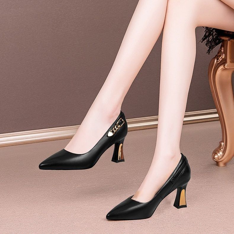 Women Luxury Black Patent Leather Soft Stiletto Heel Shoes for Women Office Female Fashion Comfort Party Pumps