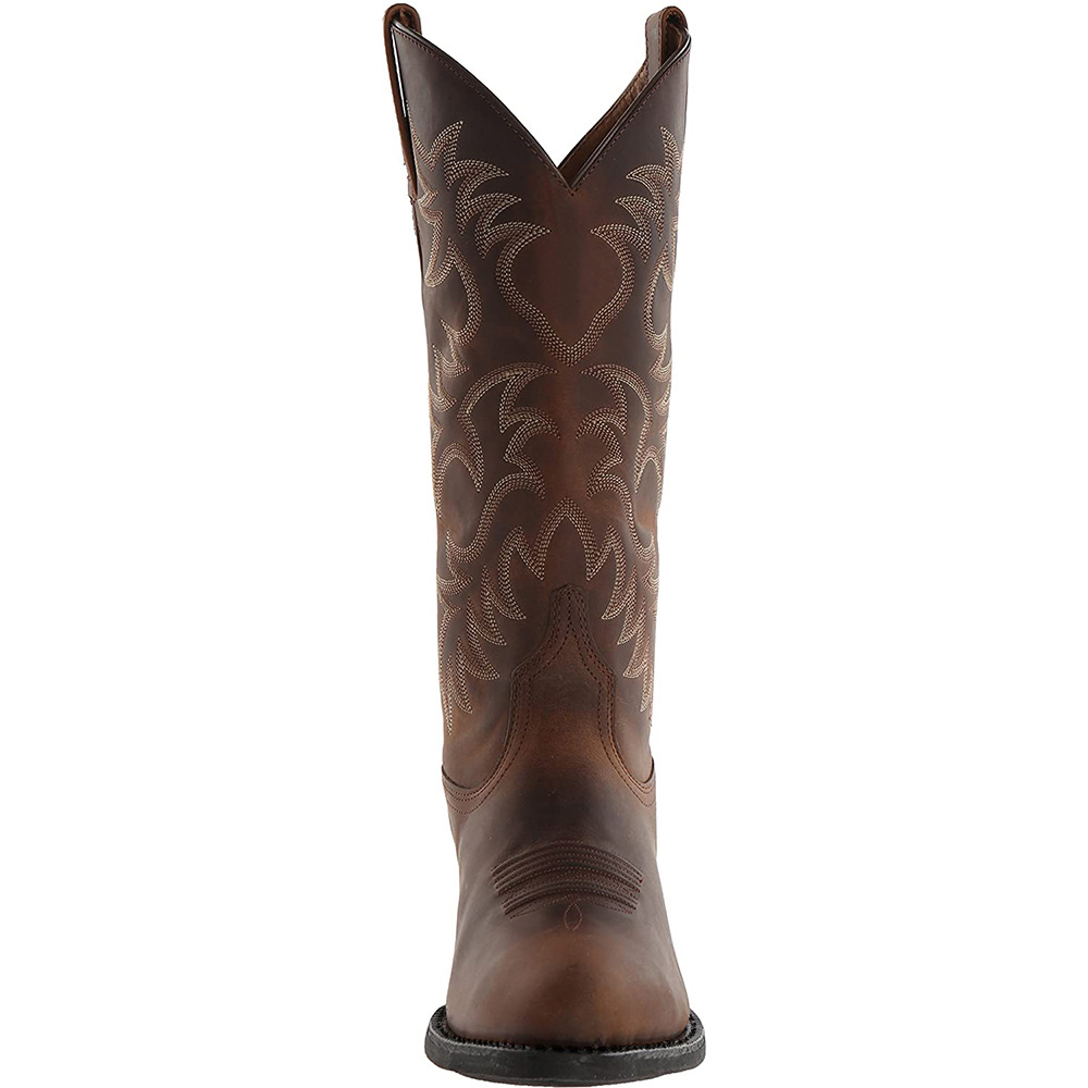 2026 Winter Burst Embossed Embroidery High Heel Wooden Root Western Style Cowboy Boots Mens Hiking Shoes Size 38-48
