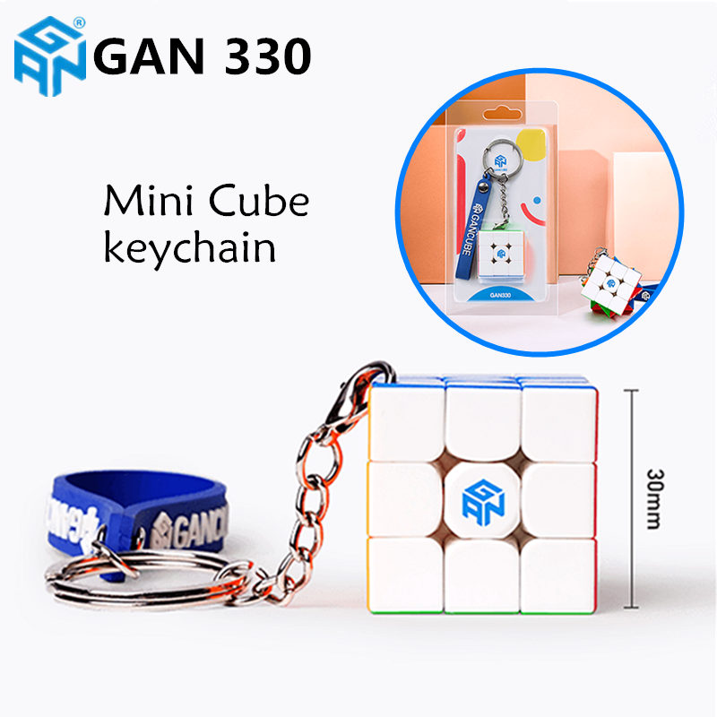 GAN 330 Keychain Cube Gan330 Mini Keychain Magic Speed Gan 3X3 Cube Stickerless Gans Puzzle Pocket Cube Fidget Toys