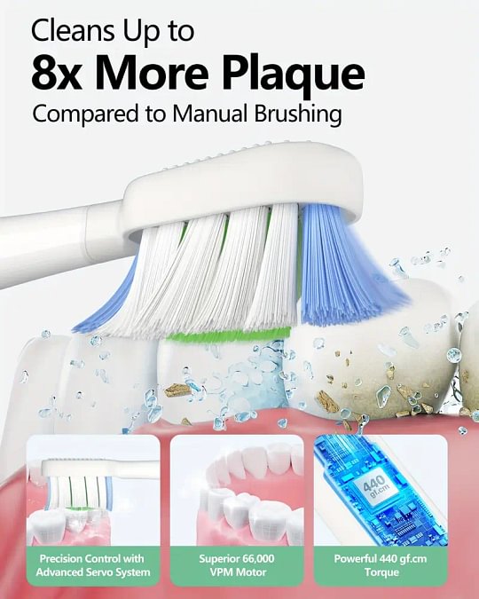 1PC Adult Electric Toothbrush, 60° Oscillation and Vibration Sonic Electric Toothbrush, Wave Electric Toothbrush with 3 Brush Heads, IPX7 Waterproof Electric Travel Toothbrush