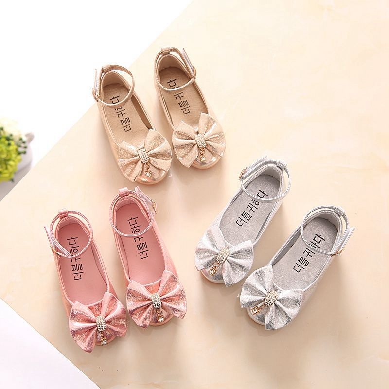 School Shoes For Girls Children Girl Fashion Princess Soild PU Bowknot Dance Toddler Quality Shoes Party Shoes Dropshipping