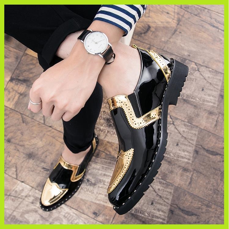 New Leather Shoes Casual Men Shoes Man Lace Up Oxford Dress Shoes Elevator Formal Club Party Shoes