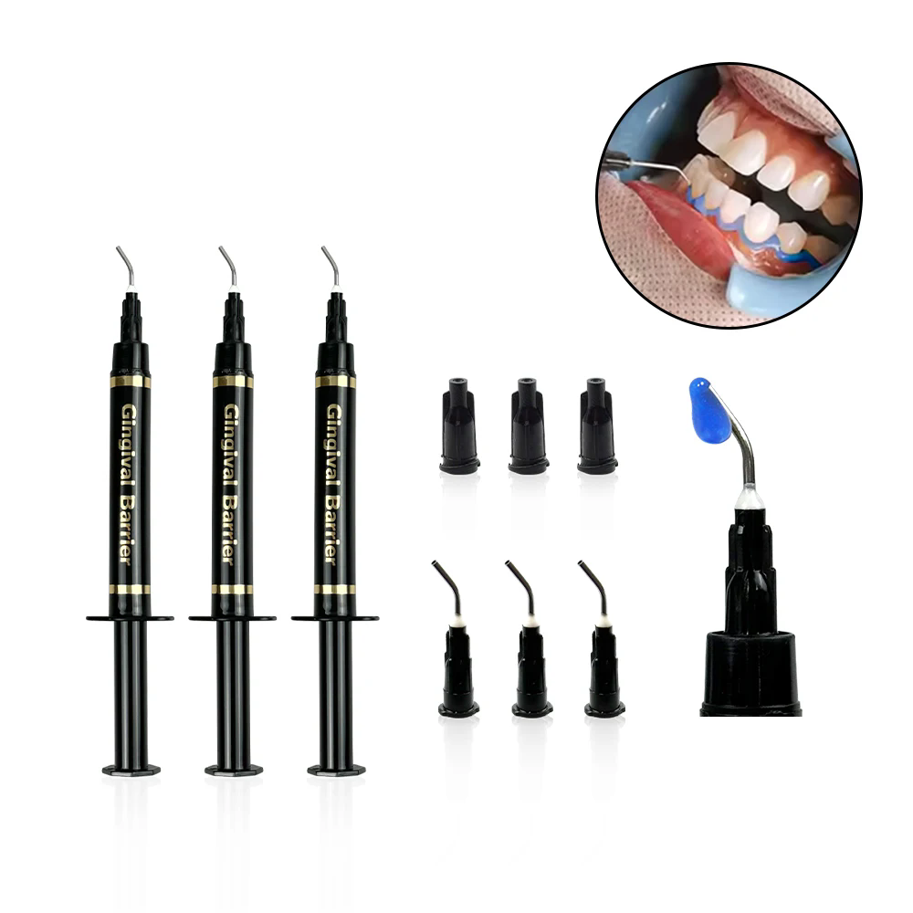 5Pcs Gum Dam Set 1.5ml Gingival Protection Grade Teeth Whitening Set Professional Clinic Gingival Barrier Protection